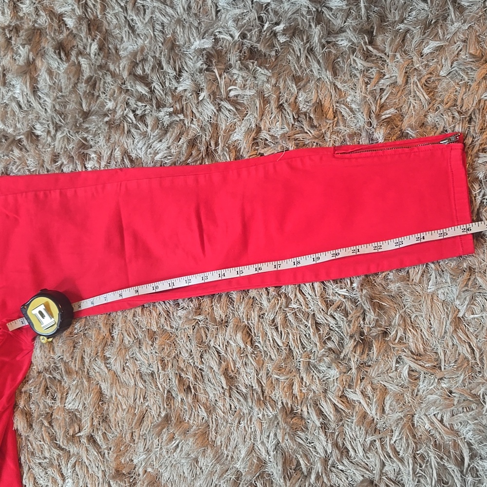 Calvin Klein Red Pants with Zipper Detail - Picture 9 of 16
